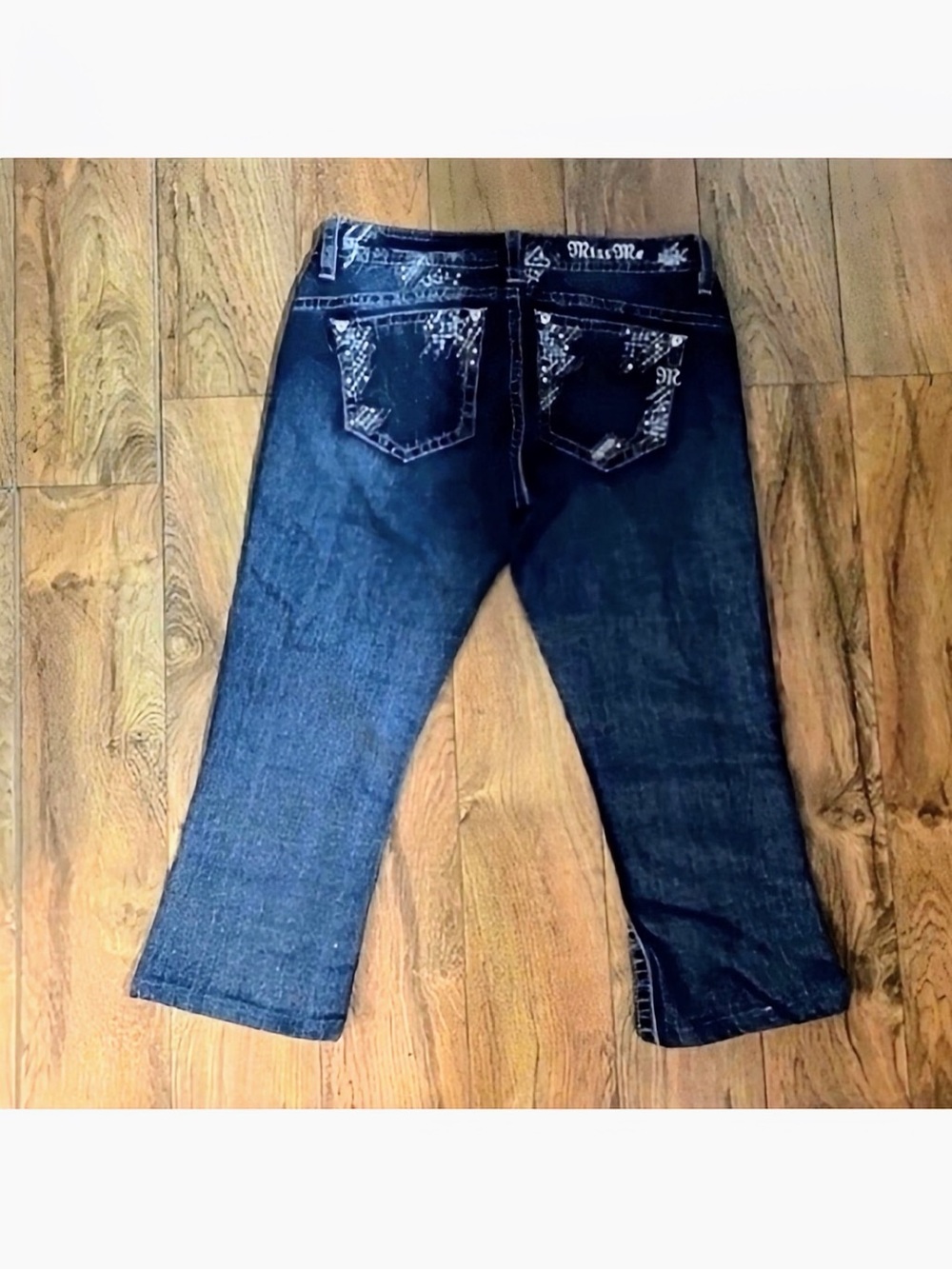 Gorgeous Miss Me Relaxed Capri Jeans With Embellished Pockets